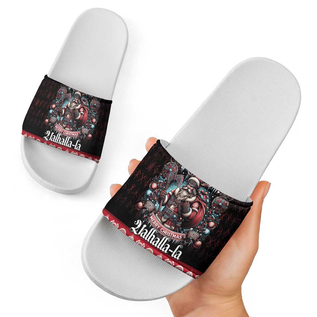 Viking Santa Christmas Slide Sandals Valhalla-la Nordic Xmas Spirit LT18