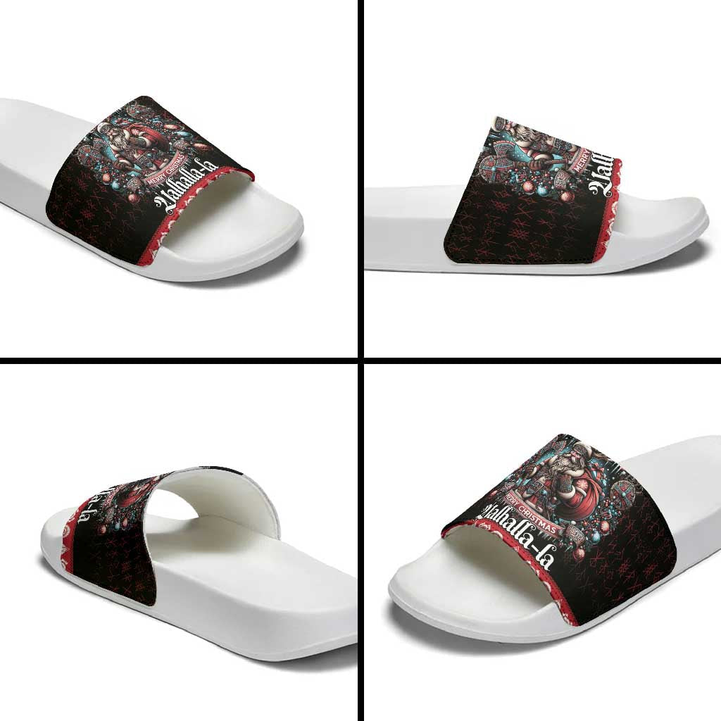 Viking Santa Christmas Slide Sandals Valhalla-la Nordic Xmas Spirit LT18