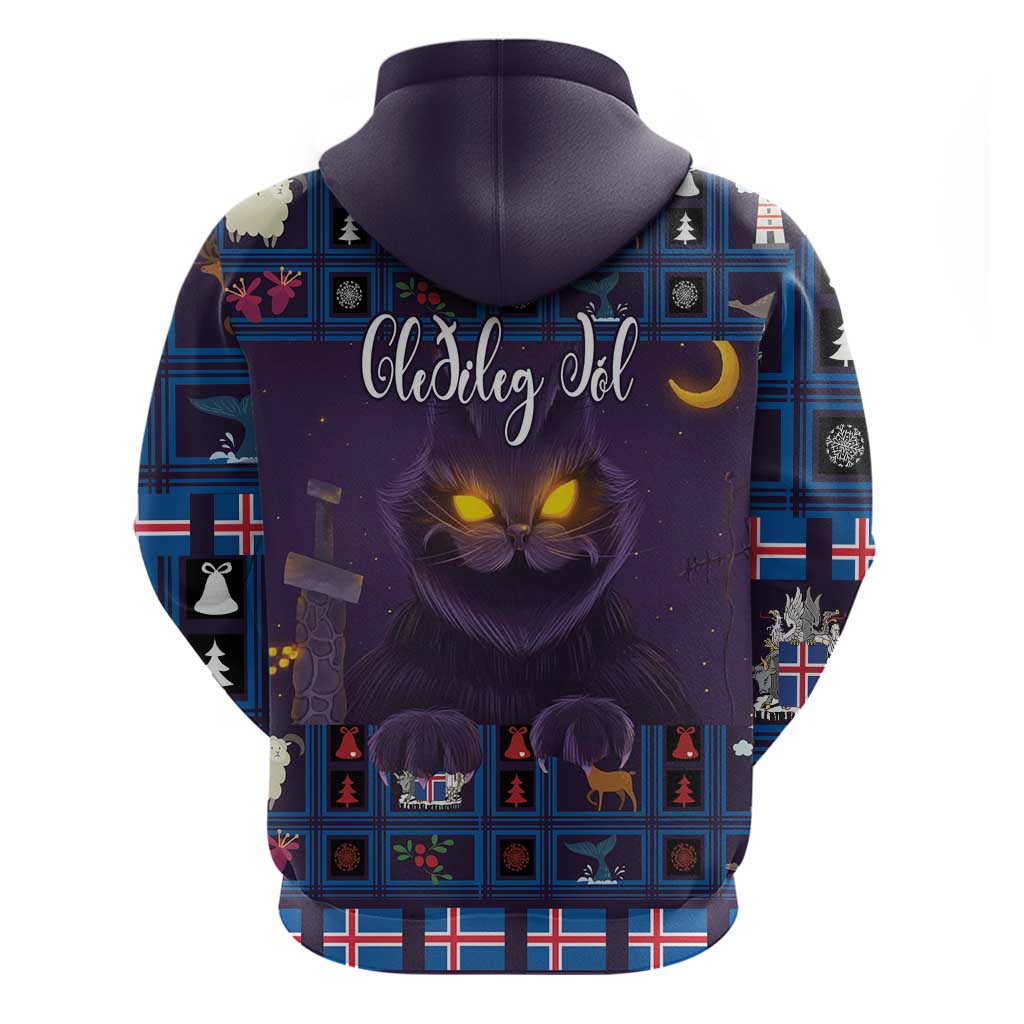 Iceland Christmas Hoodie Yule Cat Christmas Lightning Art LT18