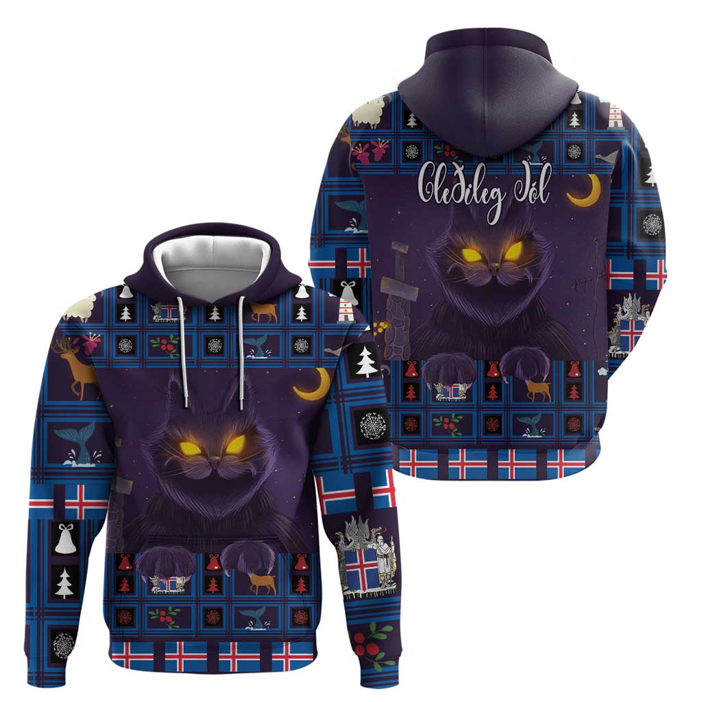 Iceland Christmas Hoodie Yule Cat Christmas Lightning Art LT18
