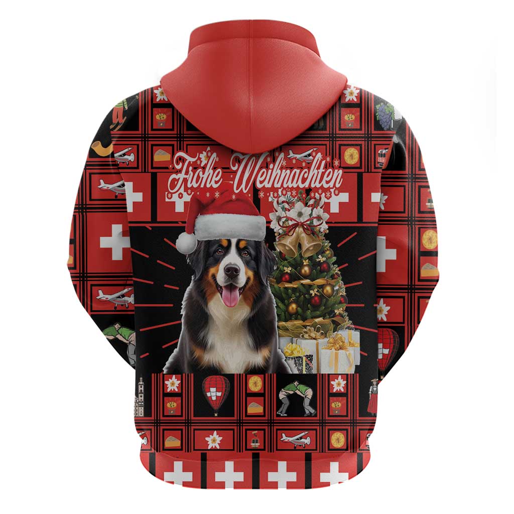 Merry Christmas Bernese Mountain Dog Hoodie Switzerland Symbols - Lightning Art LT18