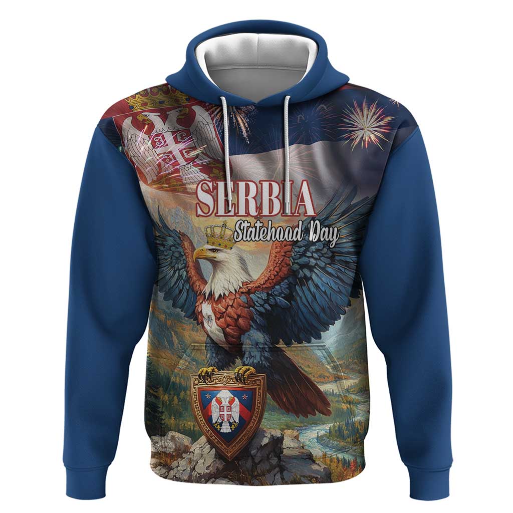 Serbia Eagle Statehood Day Hoodie Only Unity Saves The Serbs LT18