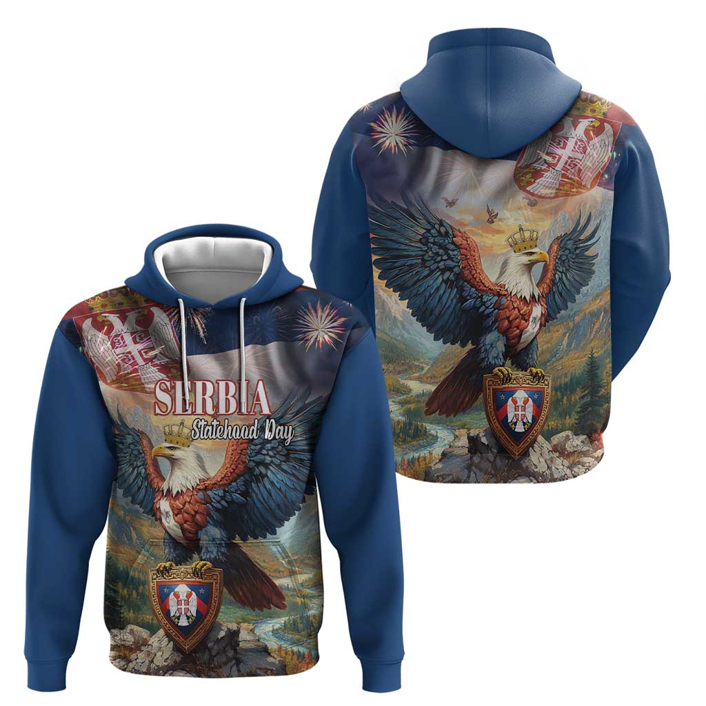 Serbia Eagle Statehood Day Hoodie Only Unity Saves The Serbs LT18