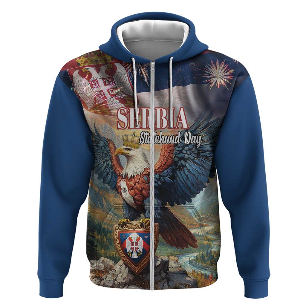 Serbia Eagle Statehood Day Hoodie Only Unity Saves The Serbs LT18