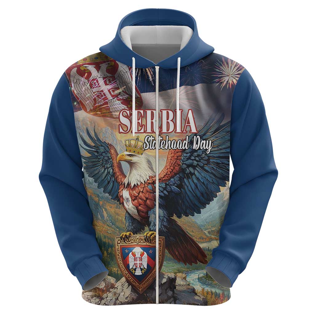 Serbia Eagle Statehood Day Hoodie Only Unity Saves The Serbs LT18
