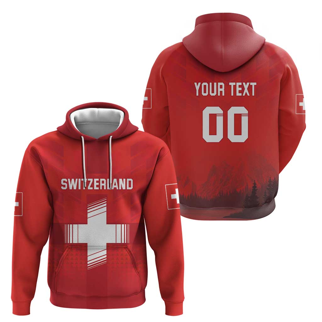 Custom Switzerland Football Hoodie Red Crosses Go Champions LT18