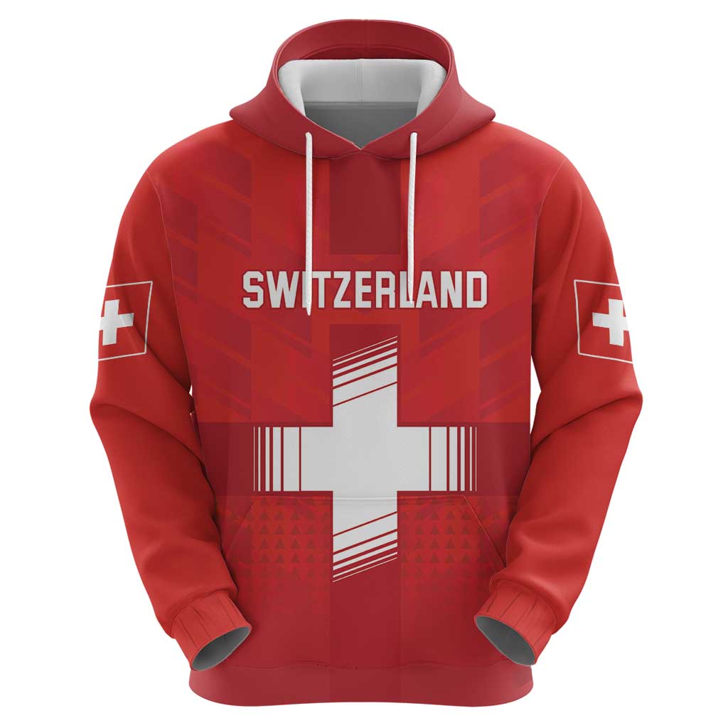 Custom Switzerland Football Hoodie Red Crosses Go Champions LT18