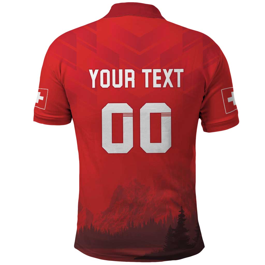 Custom Switzerland Football Polo Shirt Red Crosses Go Champions LT18