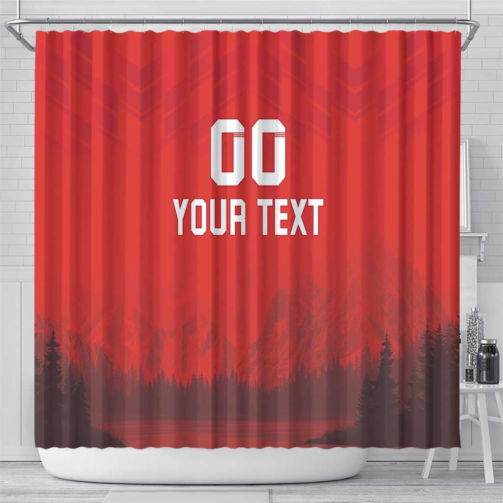 Custom Switzerland Football Shower Curtain Red Crosses Go Champions LT18
