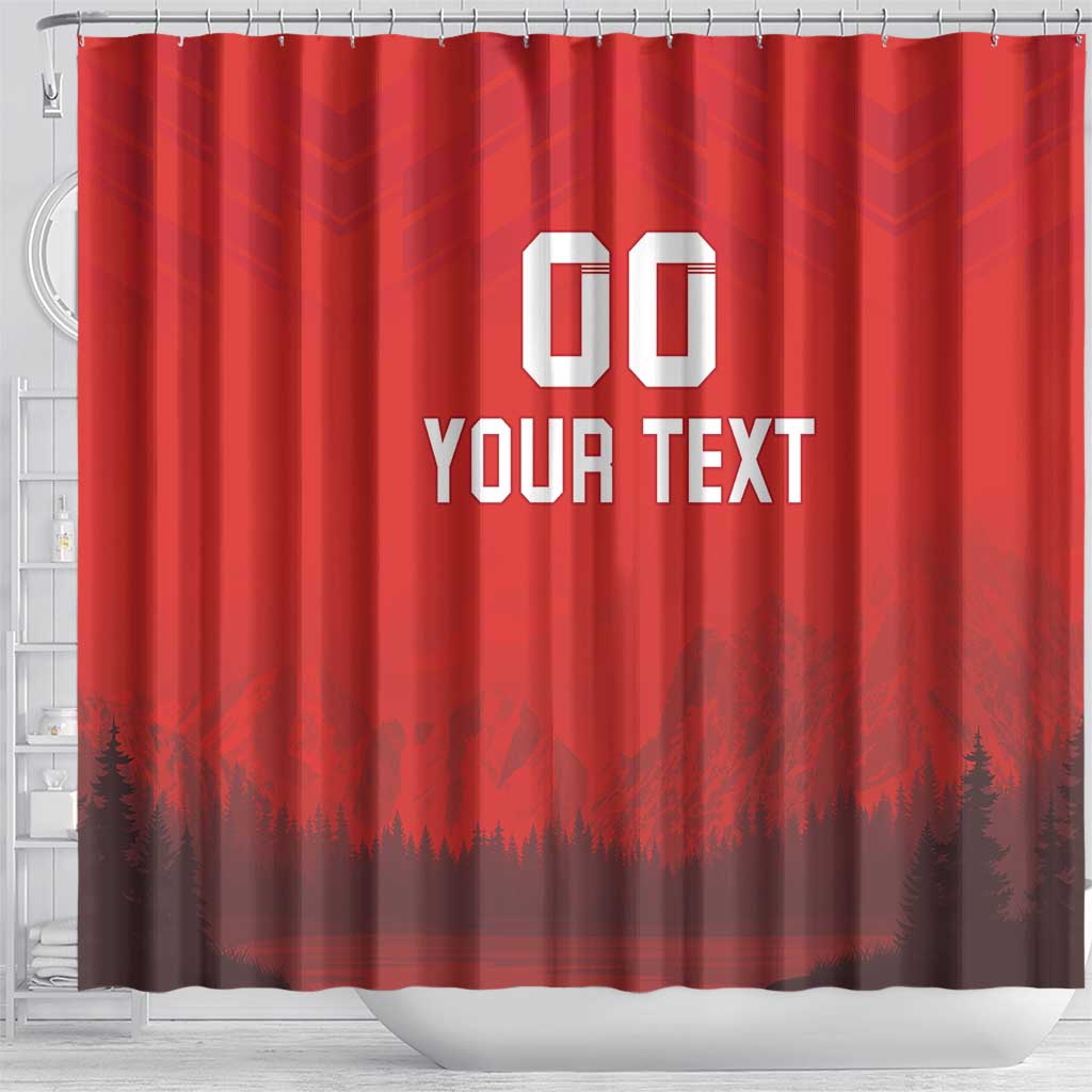 Custom Switzerland Football Shower Curtain Red Crosses Go Champions LT18