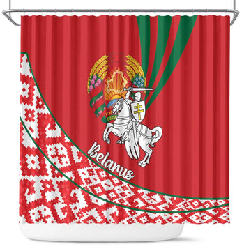 Belarus Pahonia Shower Curtain Belarusian Patterns LT18