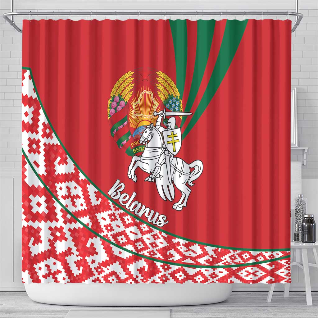 Belarus Pahonia Shower Curtain Belarusian Patterns LT18