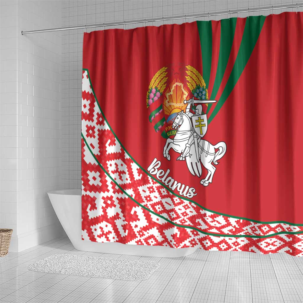 Belarus Pahonia Shower Curtain Belarusian Patterns LT18