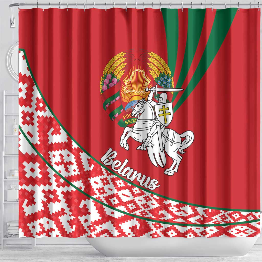 Belarus Pahonia Shower Curtain Belarusian Patterns LT18