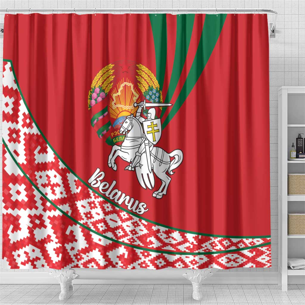 Belarus Pahonia Shower Curtain Belarusian Patterns LT18