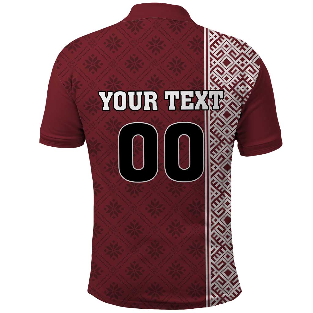 Custom Belarus Football Polo Shirt The White Wings Red Version LT18