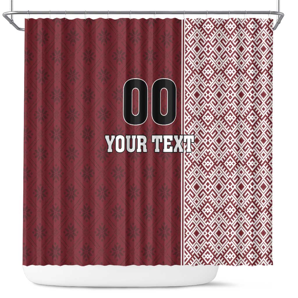 Custom Belarus Football Shower Curtain The White Wings Red Version LT18