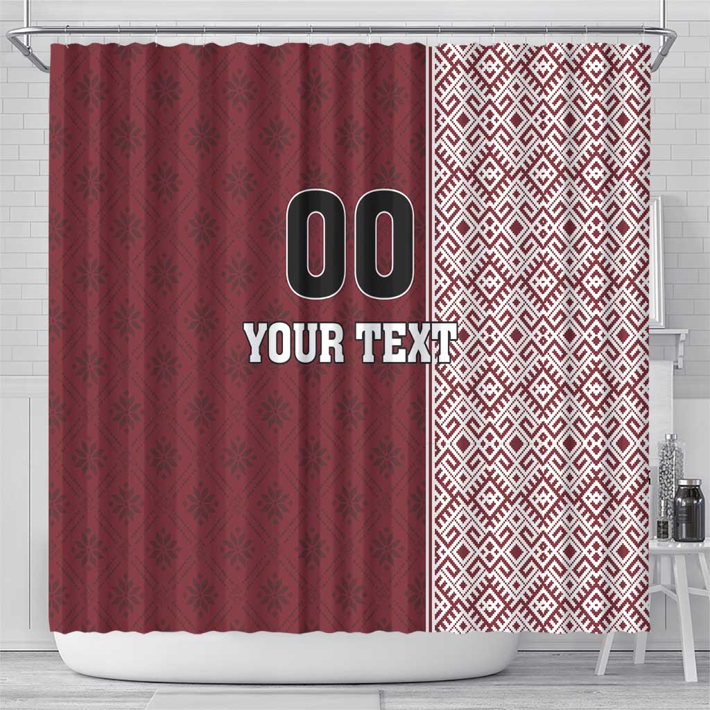 Custom Belarus Football Shower Curtain The White Wings Red Version LT18