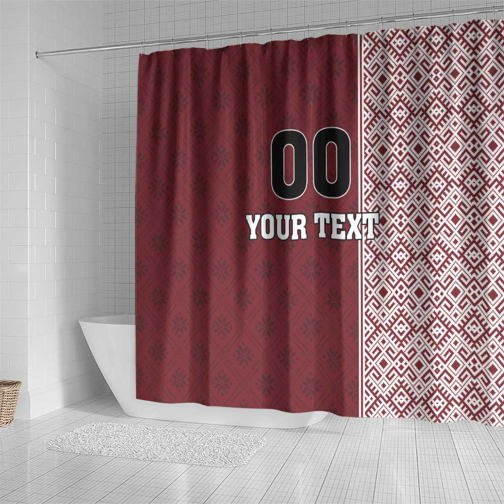 Custom Belarus Football Shower Curtain The White Wings Red Version LT18