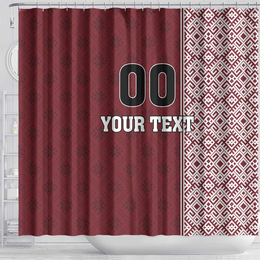 Custom Belarus Football Shower Curtain The White Wings Red Version LT18