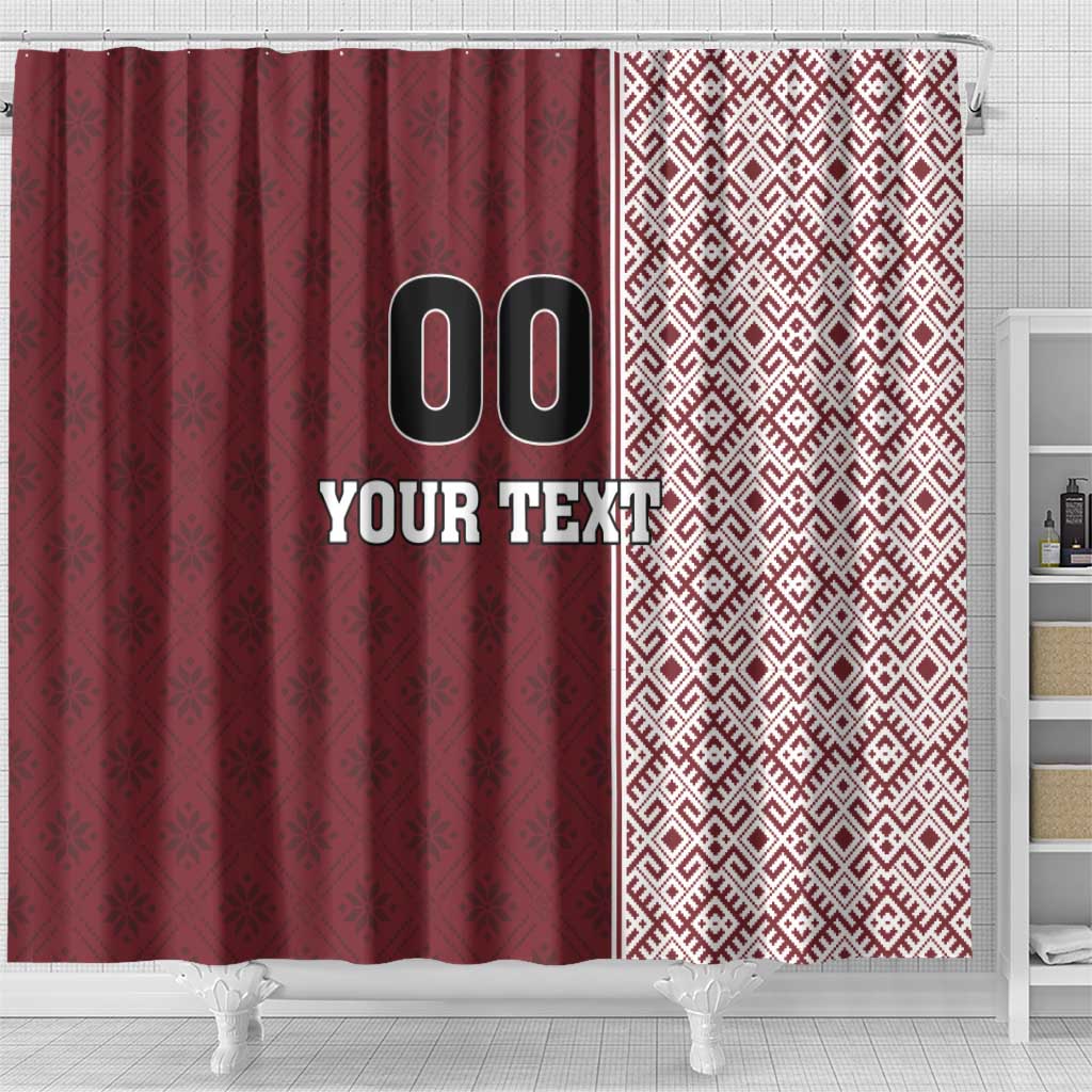 Custom Belarus Football Shower Curtain The White Wings Red Version LT18