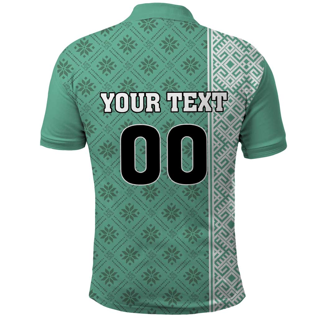 Custom Belarus Football Polo Shirt The White Wings Green Version LT18
