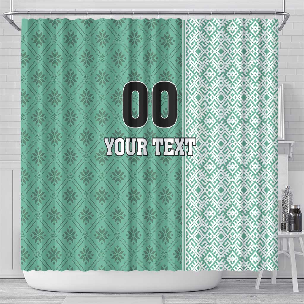 Custom Belarus Football Shower Curtain The White Wings Green Version LT18