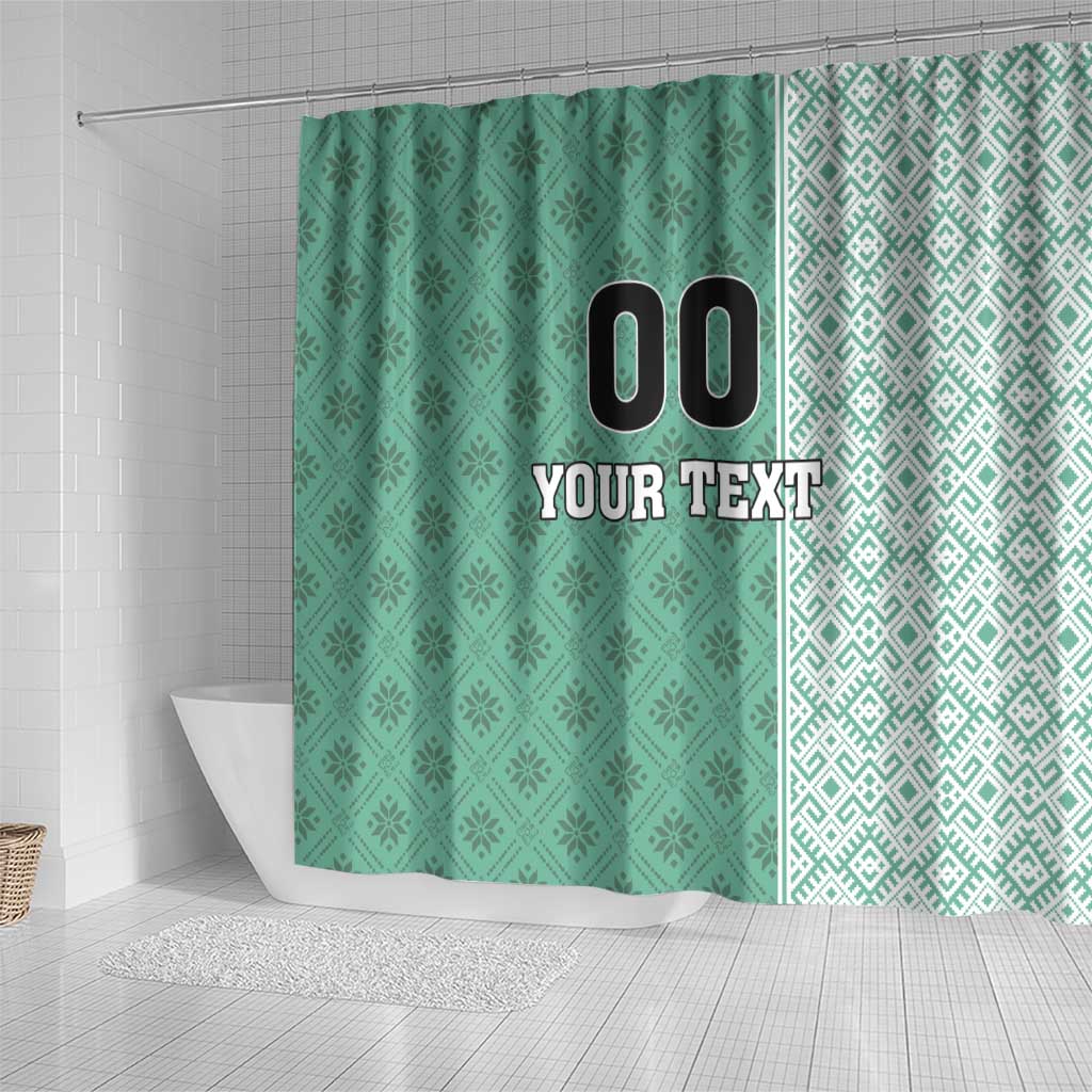 Custom Belarus Football Shower Curtain The White Wings Green Version LT18