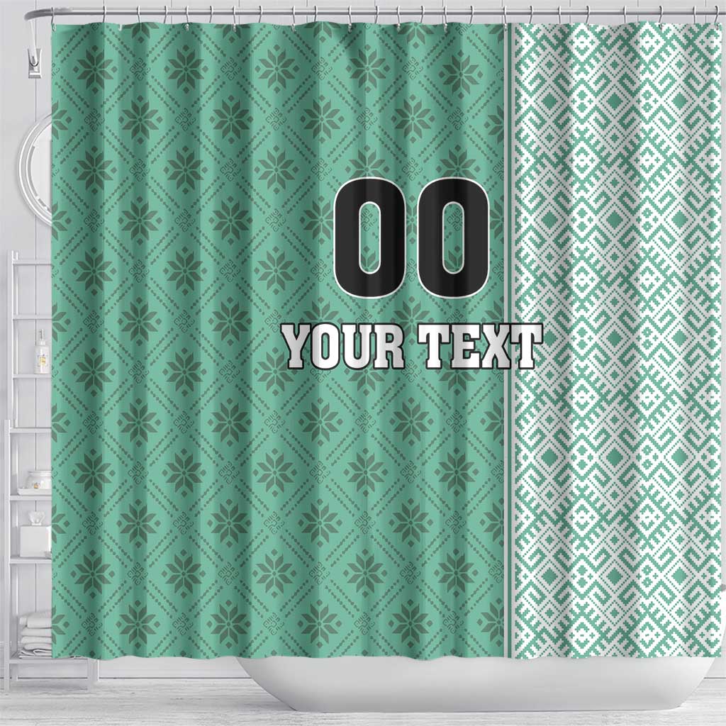 Custom Belarus Football Shower Curtain The White Wings Green Version LT18