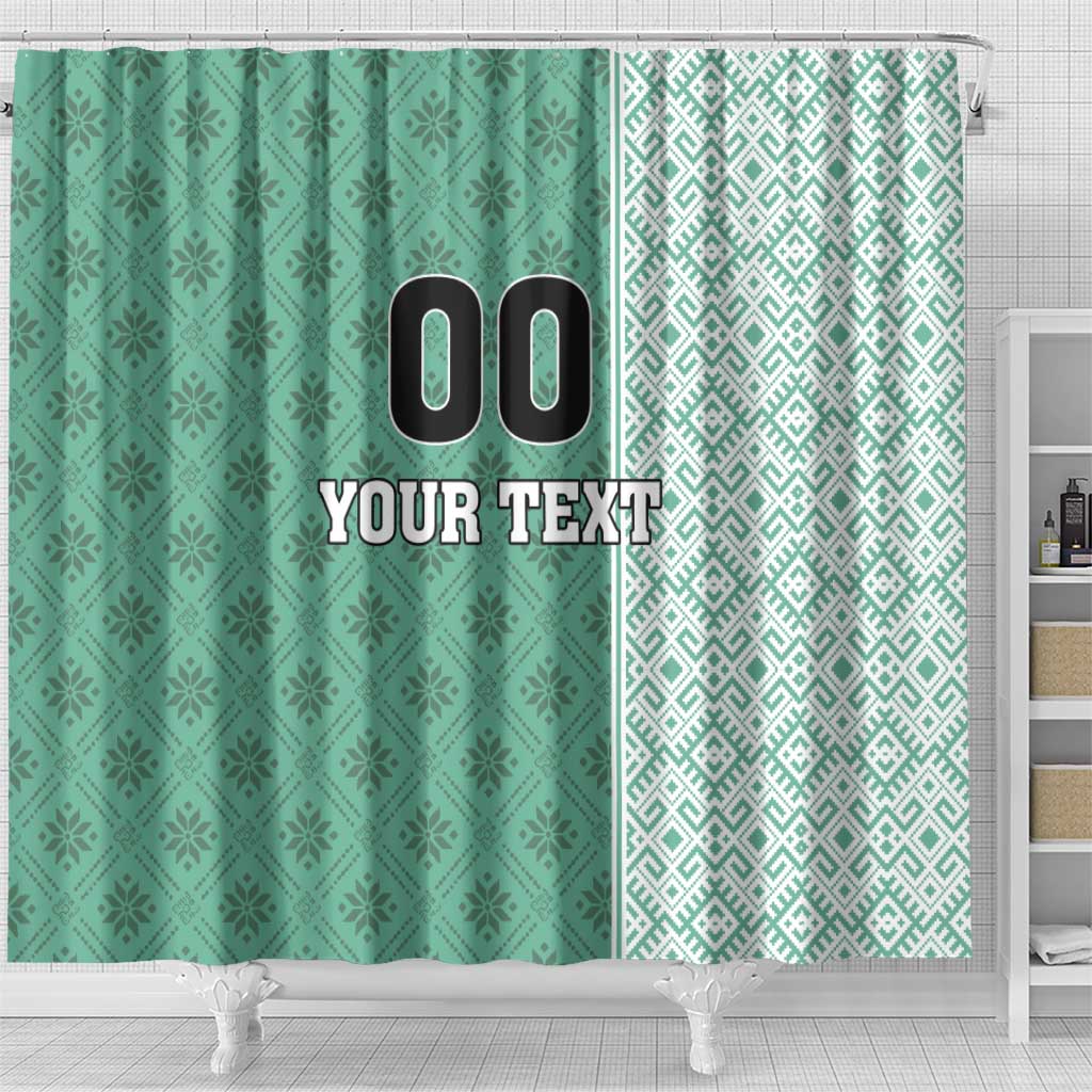 Custom Belarus Football Shower Curtain The White Wings Green Version LT18
