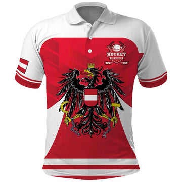 Custom Austria Hockey Polo Shirt Die Adler Go Champions LT18
