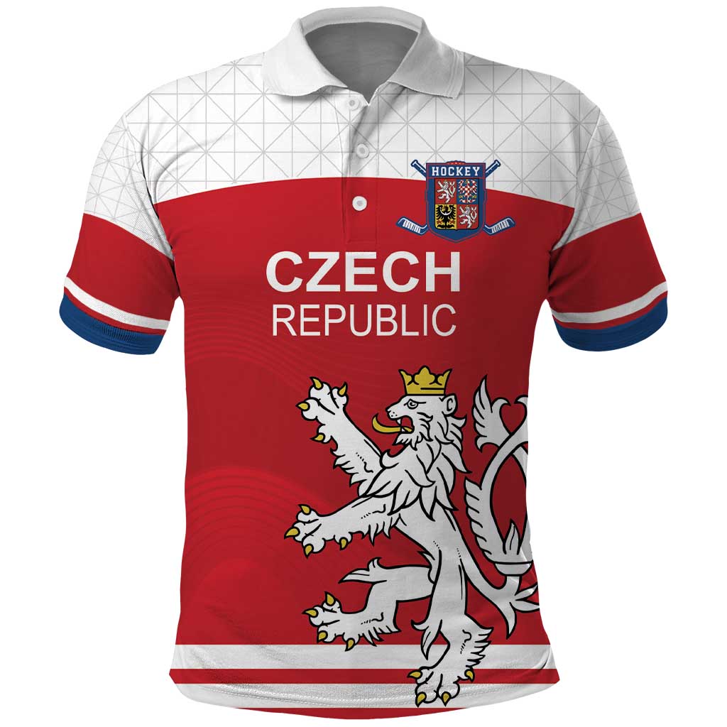 Custom Czech Republic Hockey Polo Shirt Czech Lion LT18