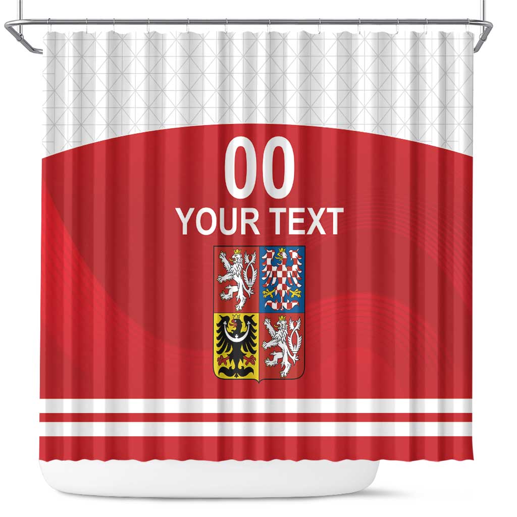 Custom Czech Republic Hockey Shower Curtain Czech Lion LT18