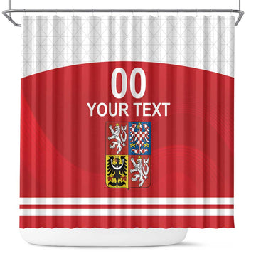 Custom Czech Republic Hockey Shower Curtain Czech Lion LT18