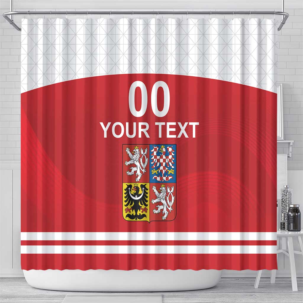 Custom Czech Republic Hockey Shower Curtain Czech Lion LT18