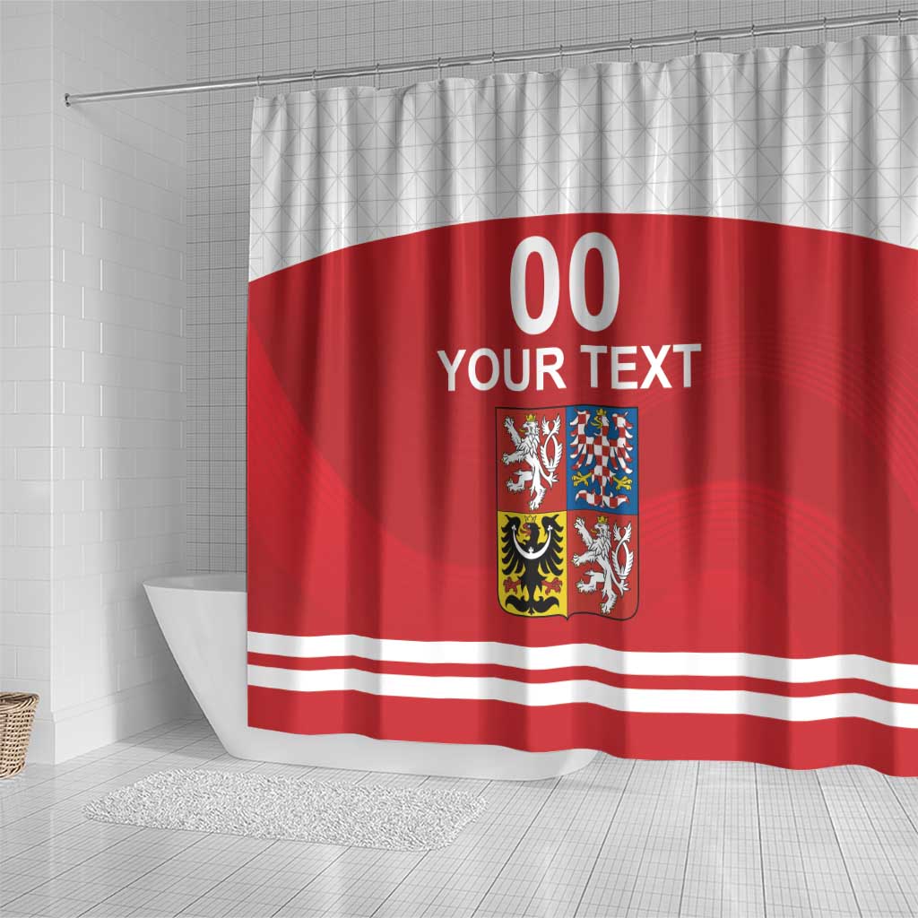 Custom Czech Republic Hockey Shower Curtain Czech Lion LT18
