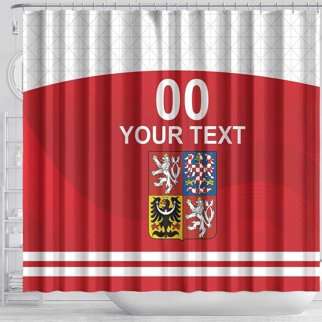 Custom Czech Republic Hockey Shower Curtain Czech Lion LT18