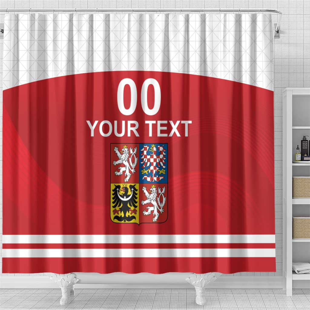 Custom Czech Republic Hockey Shower Curtain Czech Lion LT18