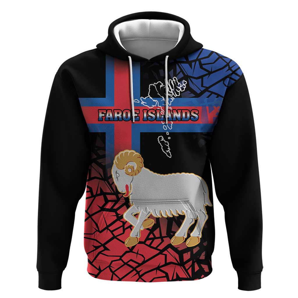Personalized Faroe Islands Hoodie Coat Of Arms Flag Style LT18