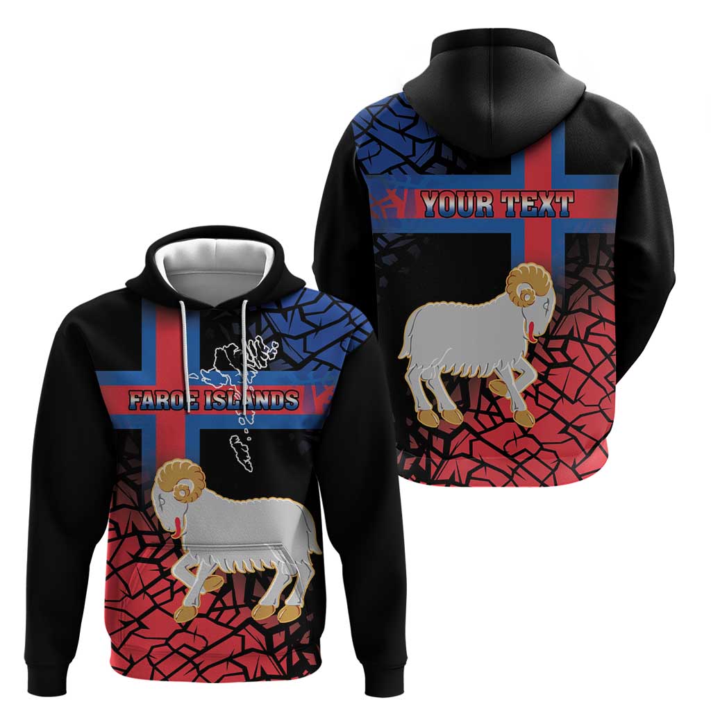 Personalized Faroe Islands Hoodie Coat Of Arms Flag Style LT18
