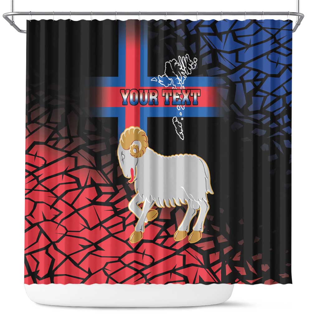 Personalized Faroe Islands Shower Curtain Coat Of Arms Flag Style LT18