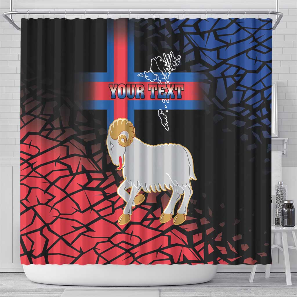 Personalized Faroe Islands Shower Curtain Coat Of Arms Flag Style LT18