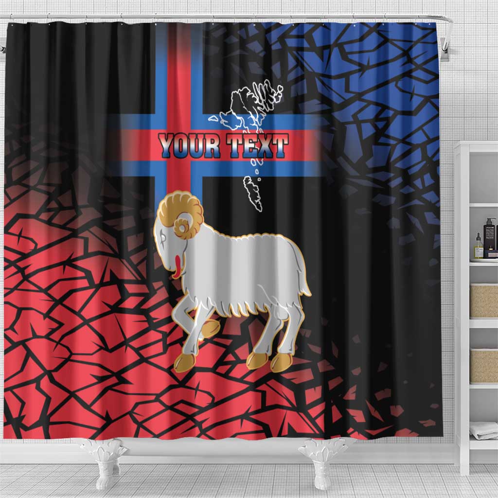 Personalized Faroe Islands Shower Curtain Coat Of Arms Flag Style LT18