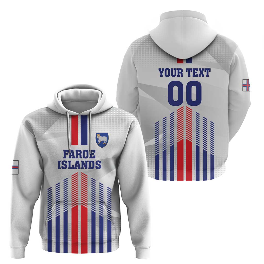 Custom Faroe Islands Football Hoodie Go Champion White Version LT18