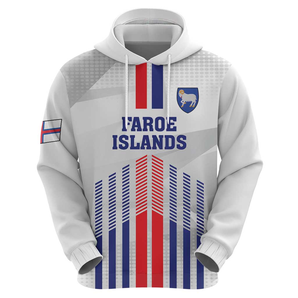 Custom Faroe Islands Football Hoodie Go Champion White Version LT18