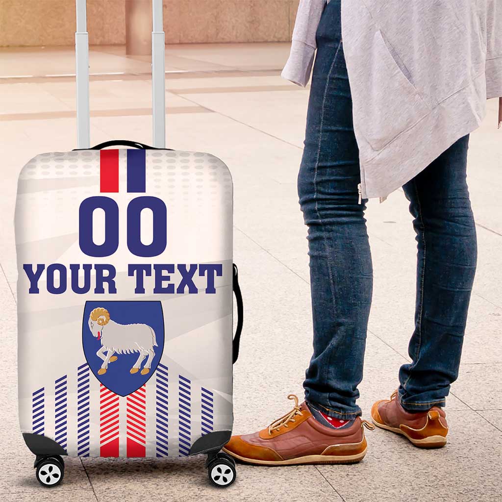 Custom Faroe Islands Football Luggage Cover Go Champion White Version LT18