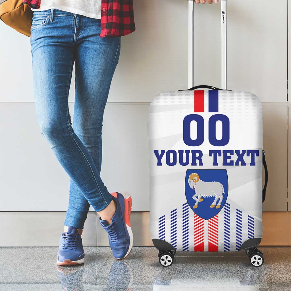 Custom Faroe Islands Football Luggage Cover Go Champion White Version LT18
