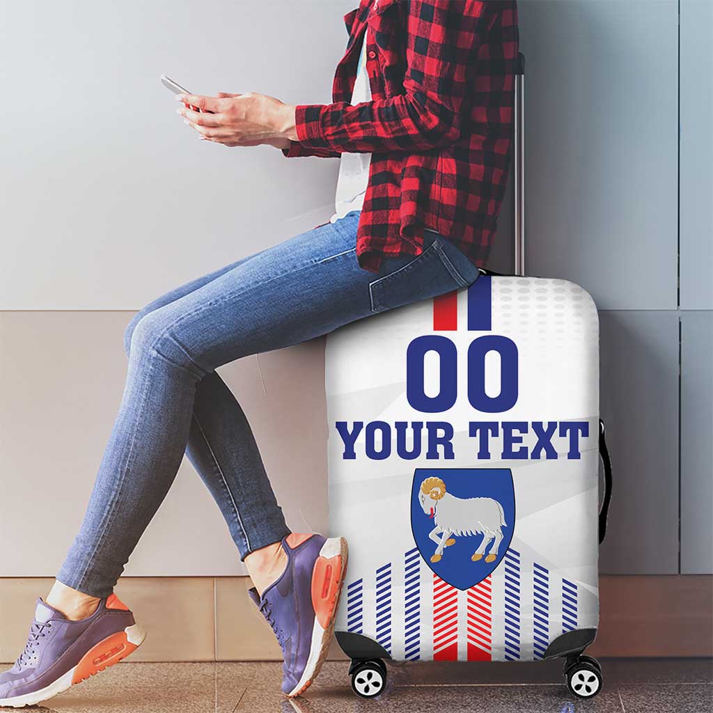 Custom Faroe Islands Football Luggage Cover Go Champion White Version LT18