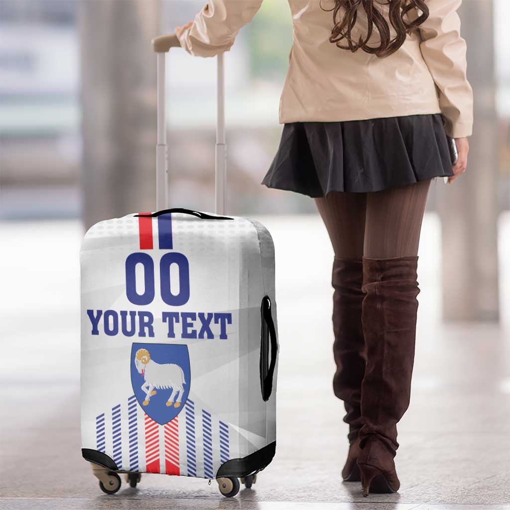 Custom Faroe Islands Football Luggage Cover Go Champion White Version LT18