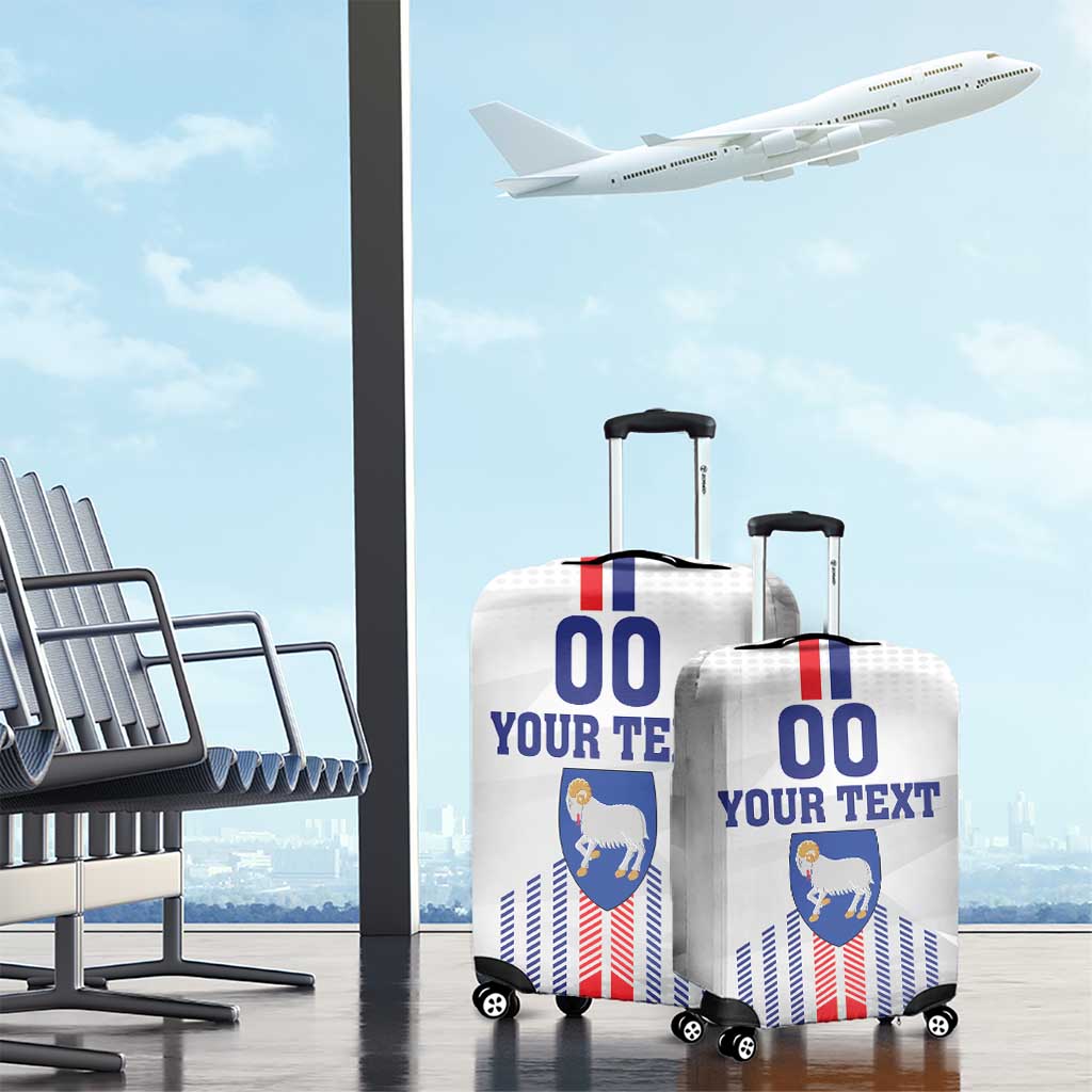 Custom Faroe Islands Football Luggage Cover Go Champion White Version LT18